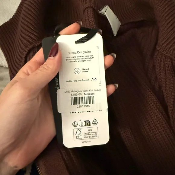 Varley Burgundy Zip-Up Sweater - Picture 4 of 6